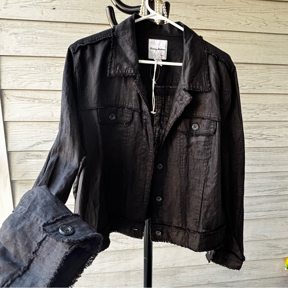 Tommy Bahama   Linen Black 100% Charcoal Blazer Jacket
